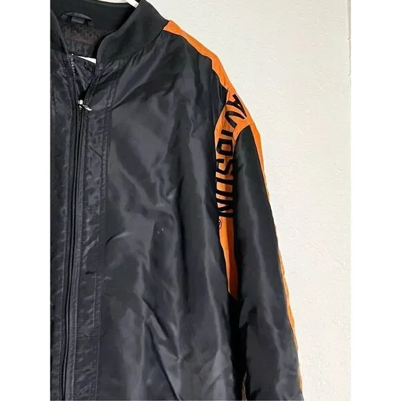 VINTAGE Harley Davidson Motorcycle Nylon Biker Jacket sz L Adult Men